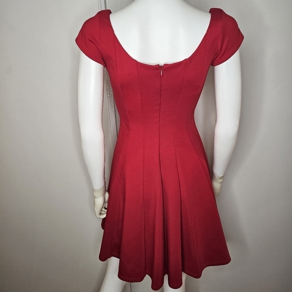 Bailey 44 Red Cap Sleeve Fit & Flare Scoop Neck Dress Size XS - Picture 14 of 14